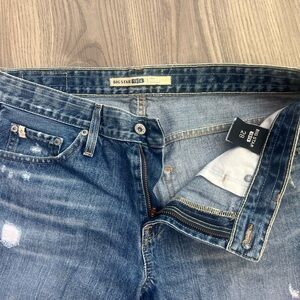 Big Star Joey Distressed Boyfriend Blue Jean Denim Shorts, Women’s Size 28